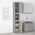 Armoire de bain Sonoma gris 32x34x188,5 cm Bois d'ingénierie