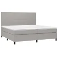 cadre de lit et matelas et LED Gris clair 200x200 cm