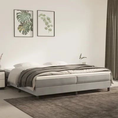 cadre de lit Gris clair 200x200 cm Velours