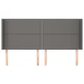 Tête de lit avec oreilles Gris 203x16x118/128 cm Similicuir