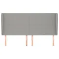 Tête de lit avec oreilles Gris clair 203x23x118/128 cm Tissu