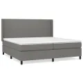 cadre de lit avec matelas Gris foncé 200x200cm Tissu