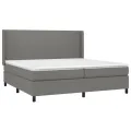 cadre de lit avec matelas Gris foncé 200x200cm Tissu