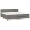 cadre de lit avec matelas Gris foncé 200x200cm Tissu