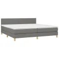 cadre de lit avec matelas Gris foncé 200x200cm Tissu