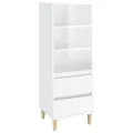 Buffet haut Blanc brillant 40x36x110 cm Bois d'ingénierie