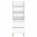 Buffet haut Blanc brillant 40x36x110 cm Bois d'ingénierie