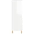 Buffet haut Blanc brillant 40x36x110 cm Bois d'ingénierie
