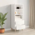 Buffet haut Blanc brillant 40x36x110 cm Bois d'ingénierie