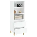 Buffet haut Blanc brillant 40x36x110 cm Bois d'ingénierie