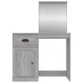 Coiffeuse avec miroir sonoma gris 90x50x132,5cm bois ingénierie