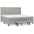 cadre de lit avec matelas Gris clair 200x200cm Tissu