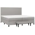 cadre de lit avec matelas Gris clair 200x200cm Tissu