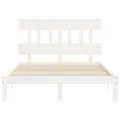 Cadre de lit avec tête de lit blanc 140x190 cm bois massif