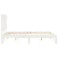 Cadre de lit avec tête de lit blanc 140x190 cm bois massif