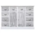 Buffet avec 10 tiroirs Gris 113x30x79 cm Bois