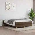 cadre de lit Marron foncé 140x200 cm Tissu