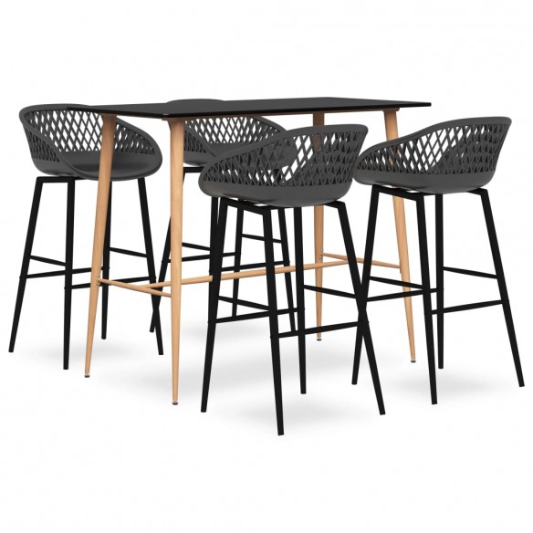 Ensemble de bar 5 pcs Noir et gris