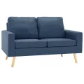 Ensemble de canapé 2 pcs Tissu Bleu