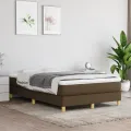 cadre de lit Marron foncé 120x200 cm Tissu