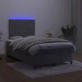 cadre de lit avec matelas LED Gris foncé 120x200 cm
