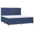 cadre de lit et matelas et LED Bleu 200x200 cm Tissu