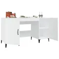 Bureau Blanc brillant 140x50x75 cm Bois d'ingénierie