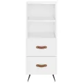 Buffet haut Blanc brillant 34,5x34x180 cm Bois d'ingénierie