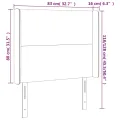 Tête de lit à LED Marron foncé 83x16x118/128 cm Tissu