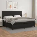 cadre de lit avec matelas Noir 200x200 cm Similicuir