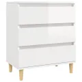 Buffet Blanc brillant 60x35x70 cm Bois d'ingénierie