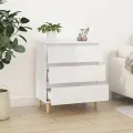 Buffet Blanc brillant 60x35x70 cm Bois d'ingénierie