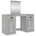 Coiffeuse avec miroir sonoma gris 130x50x132,5 cm