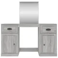 Coiffeuse avec miroir sonoma gris 130x50x132,5 cm