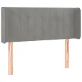 Tête de lit avec oreilles Gris clair 103x16x78/88 cm Velours