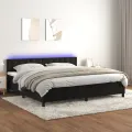 cadre de lit avec matelas et LED Noir 200x200 cm