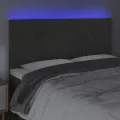 Tête de lit à LED Gris foncé 200x5x118/128 cm Velours