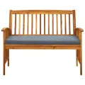 Banc de jardin avec coussin 119 cm Bois solide d'acacia