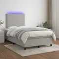 cadre de lit et matelas et LED Gris clair 120x200 cm