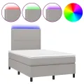 cadre de lit et matelas et LED Gris clair 120x200 cm