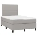 cadre de lit et matelas et LED Gris clair 120x200 cm