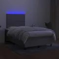 cadre de lit et matelas et LED Gris clair 120x200 cm