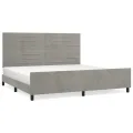 Cadre de lit avec tête de lit Gris clair 200x200 cm Velours