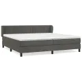 cadre de lit et matelas Gris foncé 200x200cm Velours