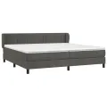 cadre de lit et matelas Gris foncé 200x200cm Velours