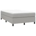 cadre de lit avec matelas Gris clair 120x200cm Tissu