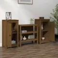 Buffets 2 pcs Marron miel 40x35x80 cm Bois massif de pin