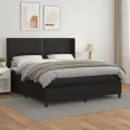 cadre de lit avec matelas Noir 180x200 cm Similicuir