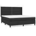 cadre de lit avec matelas Noir 180x200 cm Similicuir