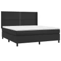 cadre de lit avec matelas Noir 180x200 cm Similicuir